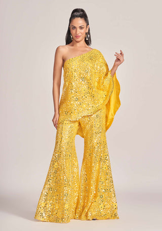Rococo By Raghvi-Ambre Yellow Sharara And Top-INDIASPOPUP.COM