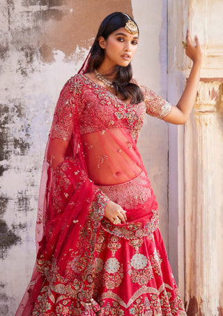 Dolly J-Thalia Red Bridal Lehenga Set-INDIASPOPUP.COM