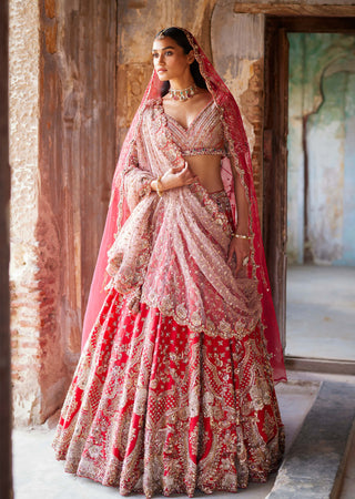 Dolly J-Eris Red Bridal Lehenga Set-INDIASPOPUP.COM