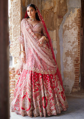 Dolly J-Eris Red Bridal Lehenga Set-INDIASPOPUP.COM