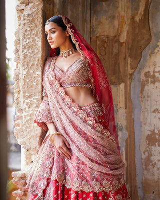 Dolly J-Eris Red Bridal Lehenga Set-INDIASPOPUP.COM