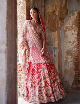 Dolly J-Eris Red Bridal Lehenga Set-INDIASPOPUP.COM