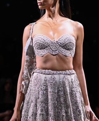 Dolly J-Pandora Dusty Ivory Bridal Lehenga Set-INDIASPOPUP.COM