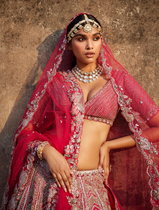 Dolly J-Lysandra Red Bridal Lehenga Set-INDIASPOPUP.COM