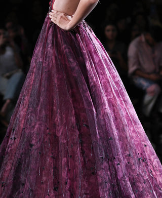 Dolly J-Lone Maroon Black Printed Gown-INDIASPOPUP.COM