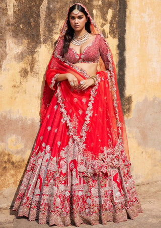 Dolly J-Idalia Red Bridal Lehenga Set-INDIASPOPUP.COM