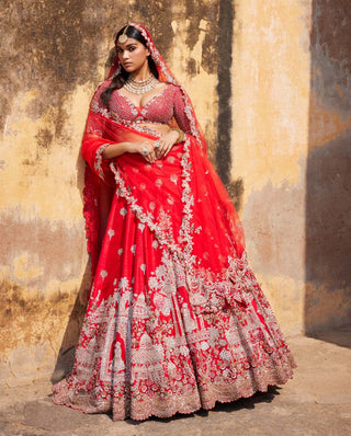 Dolly J-Idalia Red Bridal Lehenga Set-INDIASPOPUP.COM