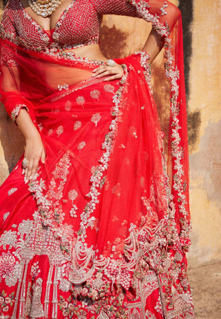 Dolly J-Idalia Red Bridal Lehenga Set-INDIASPOPUP.COM