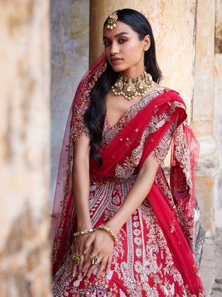 Dolly J-Eleni Maroon Bridal Lehenga Set-INDIASPOPUP.COM