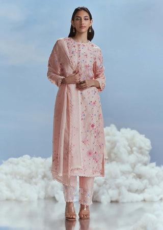 Nachiket Barve-Blush Izmir Straight Cut Kurta Set-INDIASPOPUP.COM
