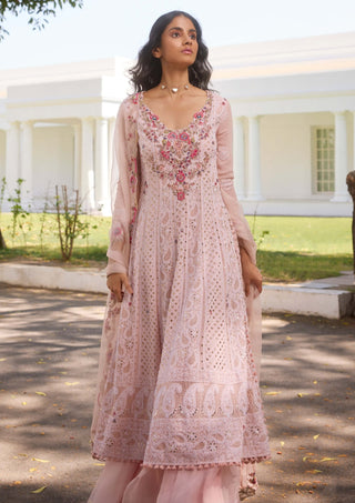 Ariyana Pink Kurta And Sharara Set by Dolly J, available on Indiaspopup.com