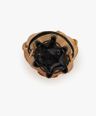 Outhouse Gold Poppi Crystal Bucket Bag available on indiaspopup