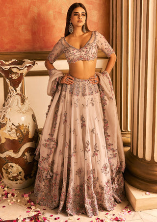 Dulect Gray Lehenga Set by Dolly J available on Indiaspopup.com