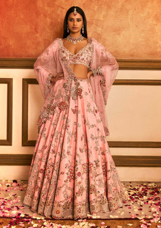 Adara Pink Bridal Lehenga Set by Dolly J available on Indiaspopup.com