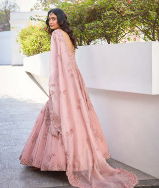 Shamira Pastel Pink Anarkali Set by Dolly J, available on Indiaspopup.com