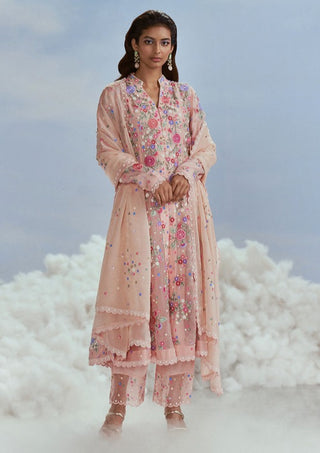 Nachiket Barve-Blush Mehtab Bagh Kalidar Kurta Set-INDIASPOPUP.COM