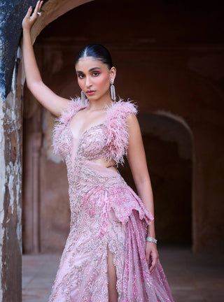 Adaira Pink Bridal Gown by Dolly J available on Indiaspopup