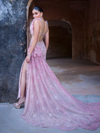 Adaira Pink Bridal Gown by Dolly J available on Indiaspopup