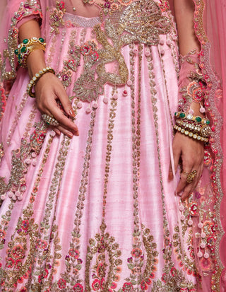 Chaarvi Pink Ombre Lehenga Set by Dolly J available on Indiaspopup