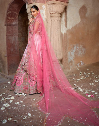 Chaarvi Pink Ombre Lehenga Set by Dolly J available on Indiaspopup