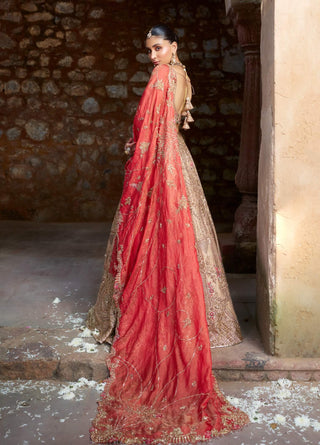 Anviksha Gold Embroidered Lehenga Set by Dolly J available on Indiaspopup