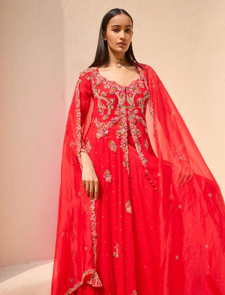 Dolly J Parisha Coral Kurta Sharara Set available on indiaspopup