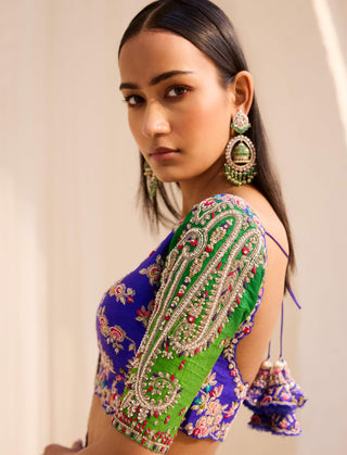 Dolly J Mystic Purple Bloom Lehenga Set available on indiaspopup