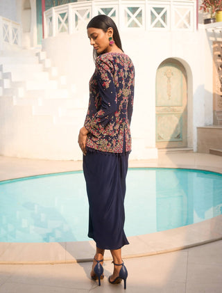 Dolly J Velora Blue Jacket And Skirt Set available on indiaspopup