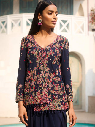 Dolly J Velora Blue Jacket And Skirt Set available on indiaspopup