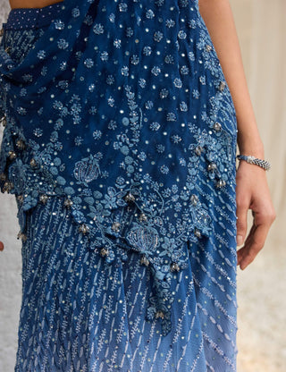 Dolly J Ocean Whisper Drape Sari And Blouse available on indiaspopup