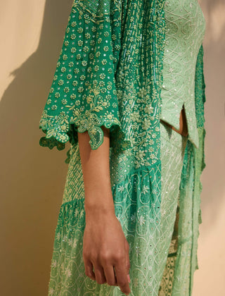 Dolly J Sage Reverie Corset, Cape & Pant Set available on indiaspopup