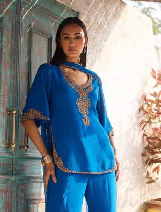 Dolly J Azure Kurta And Flare Pant Set available on indiaspopup
