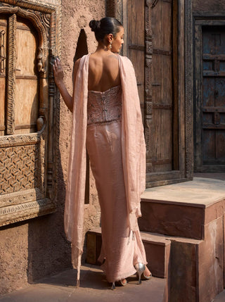 Dolly J Ember Rose Corset And Drape Skirt Set available on indiaspopup