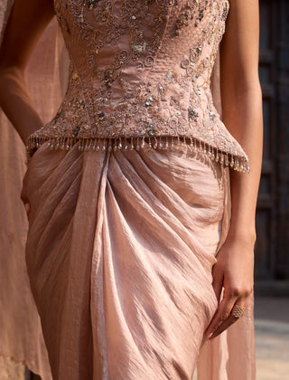 Dolly J Ember Rose Corset And Drape Skirt Set available on indiaspopup