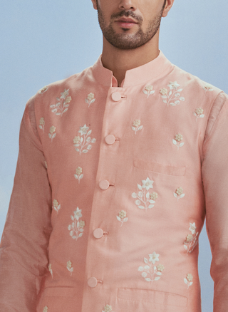 Nachiket Barve Men-Salmon Mehtab Bundi Set-INDIASPOPUP.COM
