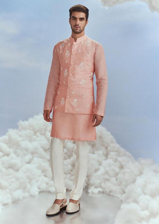 Nachiket Barve Men-Salmon Mehtab Bundi Set-INDIASPOPUP.COM