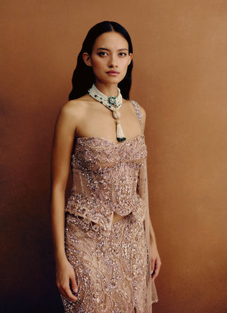 Orlencia nude corset and skirt set