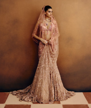 Amberlux copper cocktail lehenga set