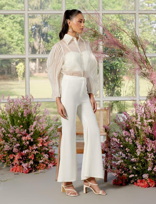 Cressida White Shirt And Pants Set by Parul And Preyanka available on Indiaspopup.com