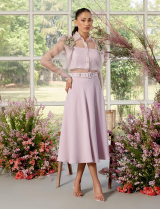 Marina Pink Shirt And Skirt Set by Parul And Preyanka available on Indiaspopup.com