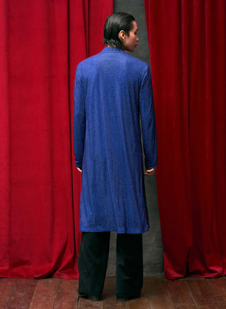 Itrh Men-Cobalt Crystal Kurta And Pant-INDIASPOPUP.COM