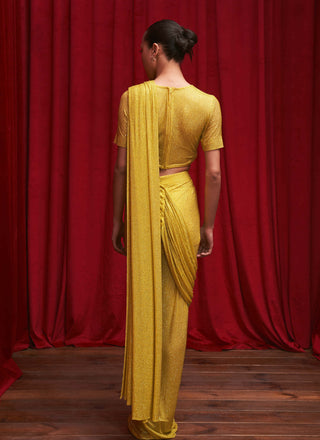 Itrh-Citrine Crystal Radiance Sari Set-INDIASPOPUP.COM