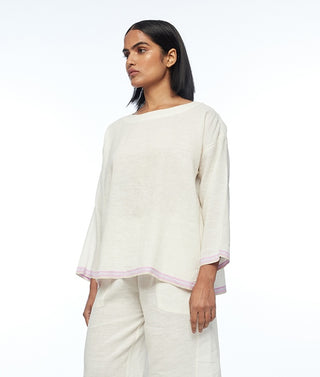 Zuvandica ivory oversize top