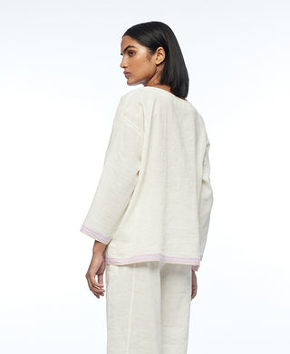 Zuvandica ivory oversize top