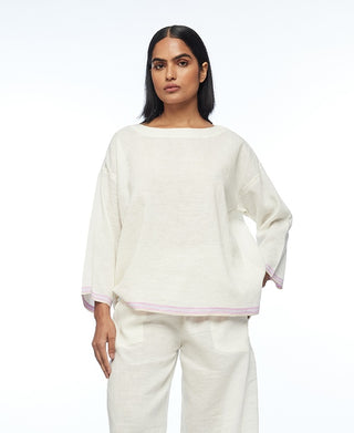 Zuvandica ivory oversize top