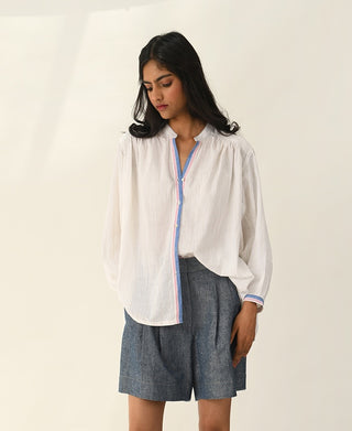 Sabinii ivory smocking shirt