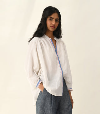 Sabinii ivory smocking shirt