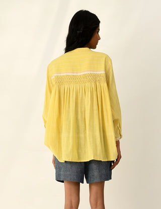 Sabinii yellow smocking shirt