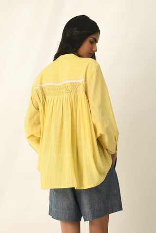 Sabinii yellow smocking shirt