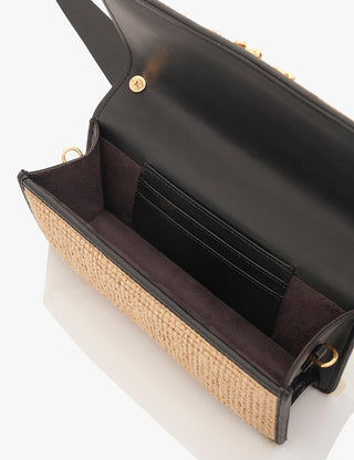 Outhouse Black Jute Furbie Grande Bag available on indiaspopup